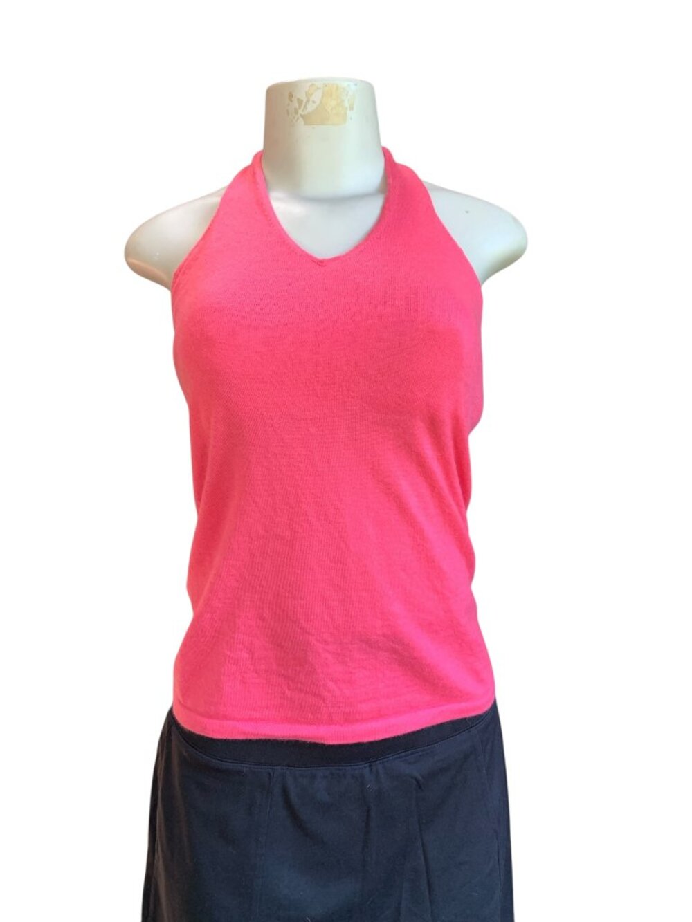 Ann Taylor Pink Cashmere Halter Sweater Womens Size S/M